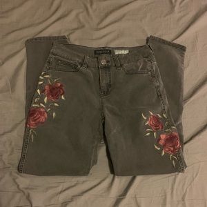 Aeropostale Embroidered Black Jeans